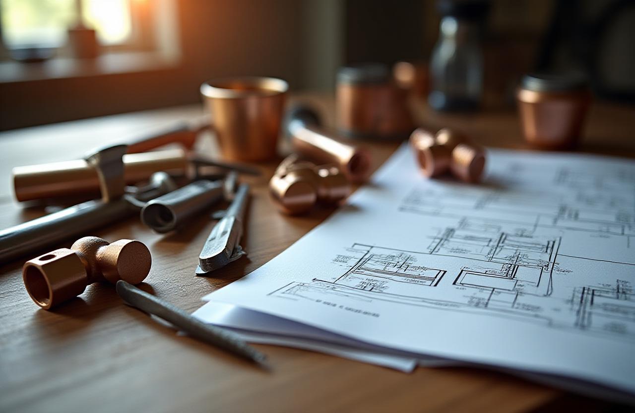 Professionele loodgietersgereedschappen en materialen